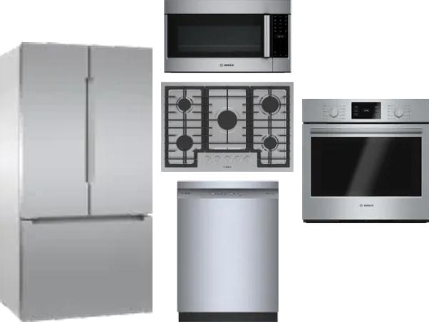5 Piece Package Includes Refrigerator, Cooktop, Wall Oven, Microwave And Dishwasher