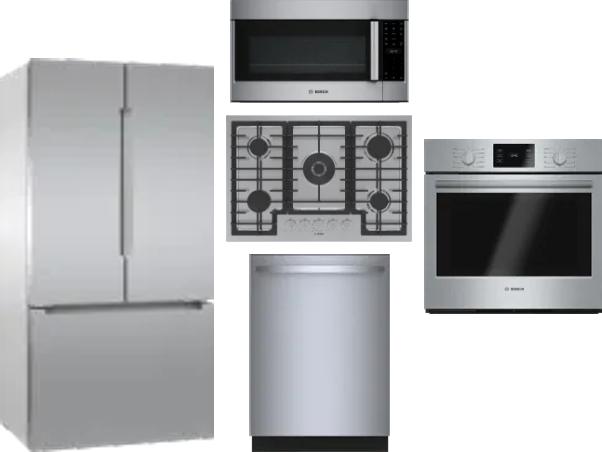 5 Piece Package Includes Refrigerator, Cooktop, Wall Oven, Microwave And Dishwasher