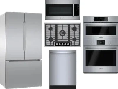 5 Piece Package Includes Refrigerator, Cooktop, Wall Oven, Microwave And Dishwasher