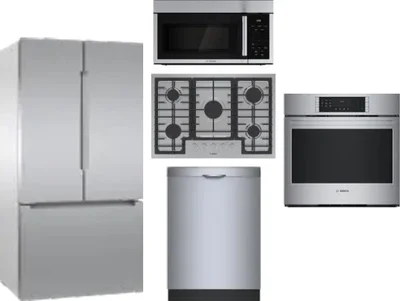 5 Piece Package Includes Refrigerator, Cooktop, Wall Oven, Microwave And Dishwasher
