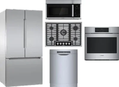 5 Piece Package Includes Refrigerator, Cooktop, Wall Oven, Microwave And Dishwasher