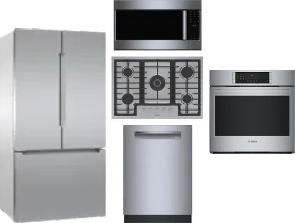 5 Piece Package Includes Refrigerator, Cooktop, Wall Oven, Microwave And Dishwasher