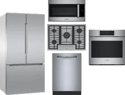 5 Piece Package Includes Refrigerator, Cooktop, Wall Oven, Microwave And Dishwasher
