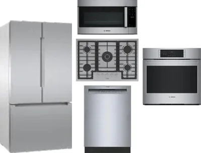 5 Piece Package Includes Refrigerator, Cooktop, Wall Oven, Microwave And Dishwasher