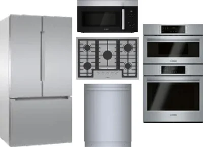 5 Piece Package Includes Refrigerator, Cooktop, Wall Oven, Microwave And Dishwasher