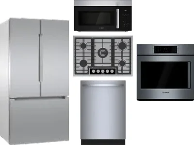 5 Piece Package Includes Refrigerator, Cooktop, Wall Oven, Microwave And Dishwasher