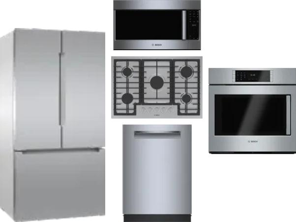 5 Piece Package Includes Refrigerator, Cooktop, Wall Oven, Microwave And Dishwasher
