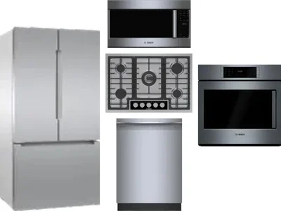 5 Piece Package Includes Refrigerator, Cooktop, Wall Oven, Microwave And Dishwasher