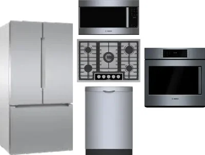 5 Piece Package Includes Refrigerator, Cooktop, Wall Oven, Microwave And Dishwasher