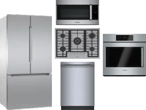 5 Piece Package Includes Refrigerator, Cooktop, Wall Oven, Microwave And Dishwasher
