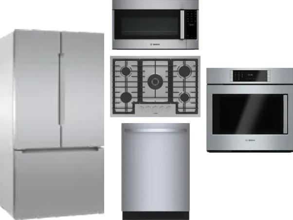 5 Piece Package Includes Refrigerator, Cooktop, Wall Oven, Microwave And Dishwasher