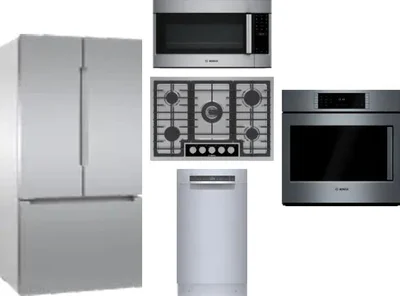 5 Piece Package Includes Refrigerator, Cooktop, Wall Oven, Microwave And Dishwasher