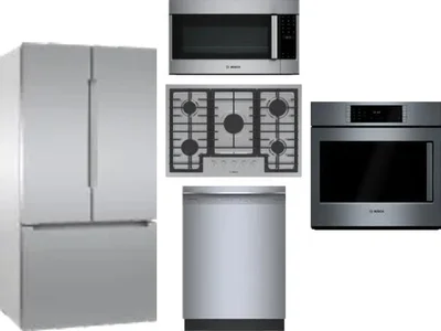 5 Piece Package Includes Refrigerator, Cooktop, Wall Oven, Microwave And Dishwasher