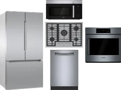 5 Piece Package Includes Refrigerator, Cooktop, Wall Oven, Microwave And Dishwasher