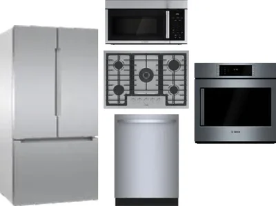 5 Piece Package Includes Refrigerator, Cooktop, Wall Oven, Microwave And Dishwasher
