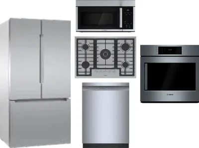 5 Piece Package Includes Refrigerator, Cooktop, Wall Oven, Microwave And Dishwasher