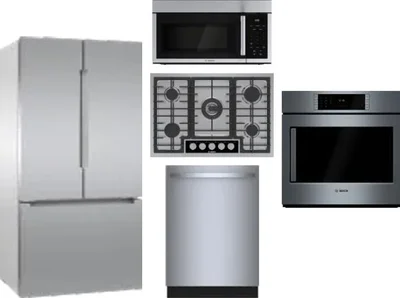 5 Piece Package Includes Refrigerator, Cooktop, Wall Oven, Microwave And Dishwasher