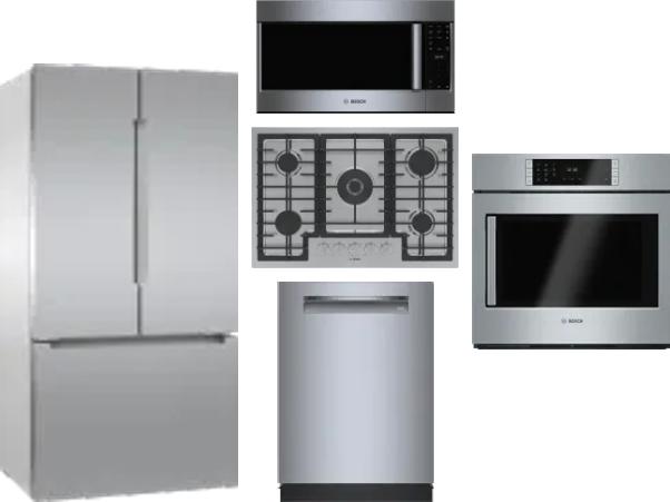 5 Piece Package Includes Refrigerator, Cooktop, Wall Oven, Microwave And Dishwasher