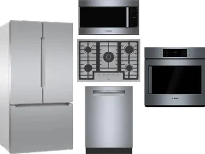 5 Piece Package Includes Refrigerator, Cooktop, Wall Oven, Microwave And Dishwasher