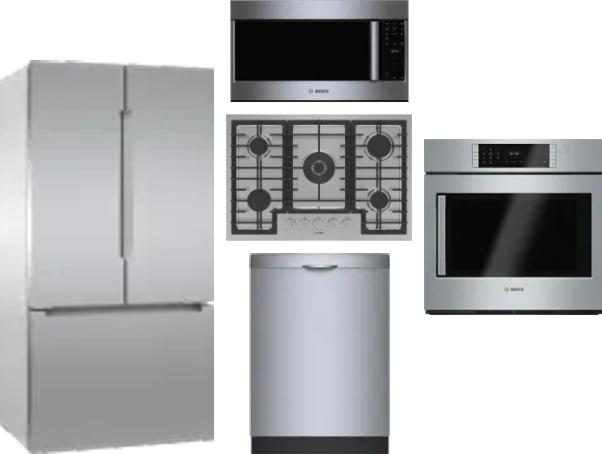 5 Piece Package Includes Refrigerator, Cooktop, Wall Oven, Microwave And Dishwasher