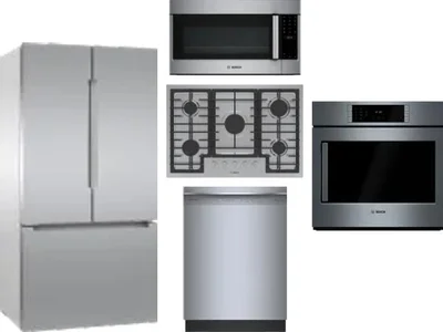 5 Piece Package Includes Refrigerator, Cooktop, Wall Oven, Microwave And Dishwasher