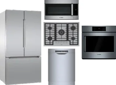 5 Piece Package Includes Refrigerator, Cooktop, Wall Oven, Microwave And Dishwasher