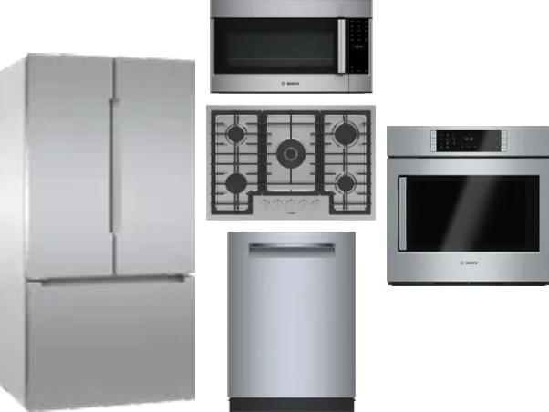 5 Piece Package Includes Refrigerator, Cooktop, Wall Oven, Microwave And Dishwasher