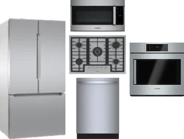 5 Piece Package Includes Refrigerator, Cooktop, Wall Oven, Microwave And Dishwasher