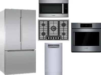 5 Piece Package Includes Refrigerator, Cooktop, Wall Oven, Microwave And Dishwasher