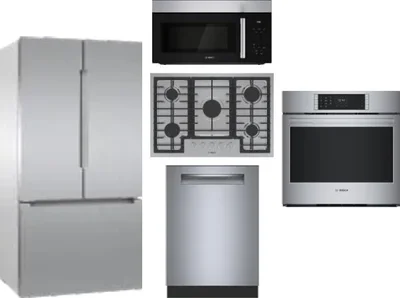 5 Piece Package Includes Refrigerator, Cooktop, Wall Oven, Microwave And Dishwasher