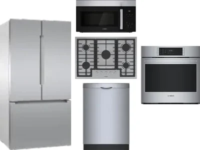 5 Piece Package Includes Refrigerator, Cooktop, Wall Oven, Microwave And Dishwasher