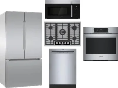 5 Piece Package Includes Refrigerator, Cooktop, Wall Oven, Microwave And Dishwasher