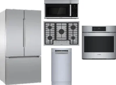 5 Piece Package Includes Refrigerator, Cooktop, Wall Oven, Microwave And Dishwasher