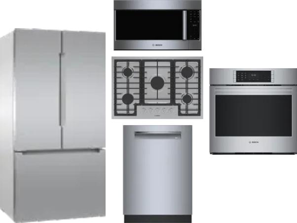 5 Piece Package Includes Refrigerator, Cooktop, Wall Oven, Microwave And Dishwasher