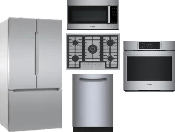 5 Piece Package Includes Refrigerator, Cooktop, Wall Oven, Microwave And Dishwasher