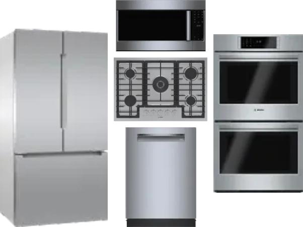 5 Piece Package Includes Refrigerator, Cooktop, Wall Oven, Microwave And Dishwasher