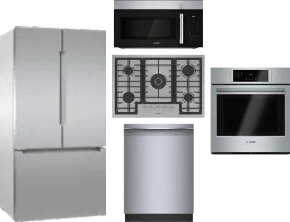5 Piece Package Includes Refrigerator, Cooktop, Wall Oven, Microwave And Dishwasher
