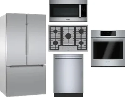 5 Piece Package Includes Refrigerator, Cooktop, Wall Oven, Microwave And Dishwasher