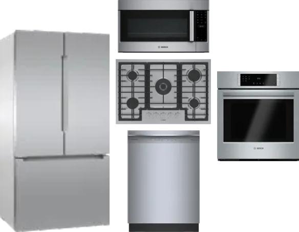 5 Piece Package Includes Refrigerator, Cooktop, Wall Oven, Microwave And Dishwasher