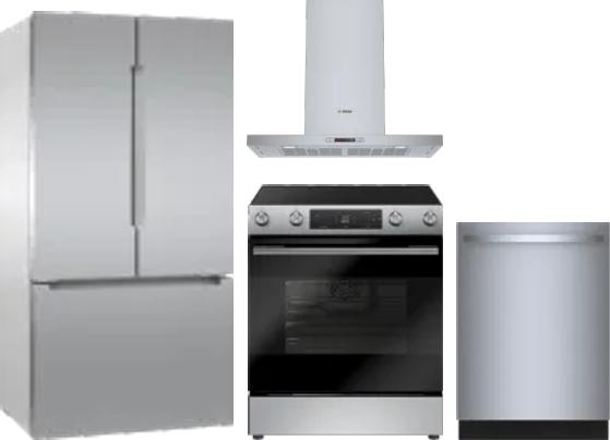 4 Piece Package Includes Refrigerator, Range, Hood And Dishwasher