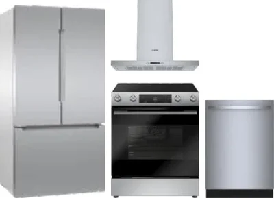4 Piece Package Includes Refrigerator, Range, Hood And Dishwasher