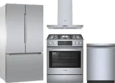 4 Piece Package Includes Refrigerator, Range, Hood And Dishwasher