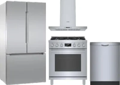 4 Piece Package Includes Refrigerator, Range, Hood And Dishwasher