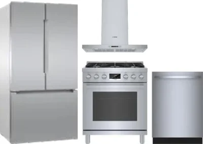 4 Piece Package Includes Refrigerator, Range, Hood And Dishwasher