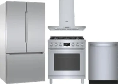 4 Piece Package Includes Refrigerator, Range, Hood And Dishwasher