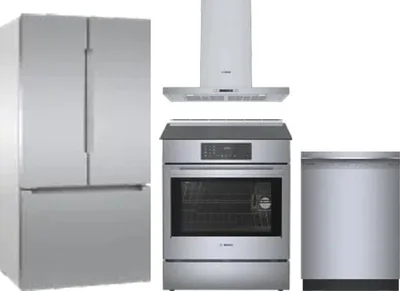 4 Piece Package Includes Refrigerator, Range, Hood And Dishwasher