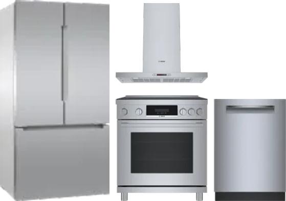 4 Piece Package Includes Refrigerator, Range, Hood And Dishwasher