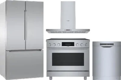 4 Piece Package Includes Refrigerator, Range, Hood And Dishwasher