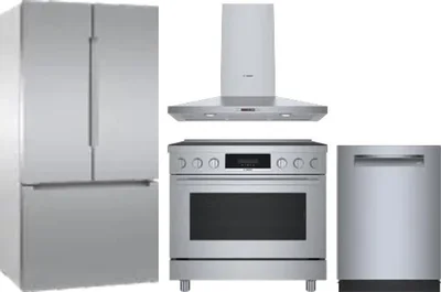 4 Piece Package Includes Refrigerator, Range, Hood And Dishwasher