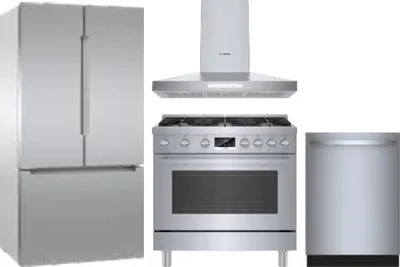 4 Piece Package Includes Refrigerator, Range, Hood And Dishwasher